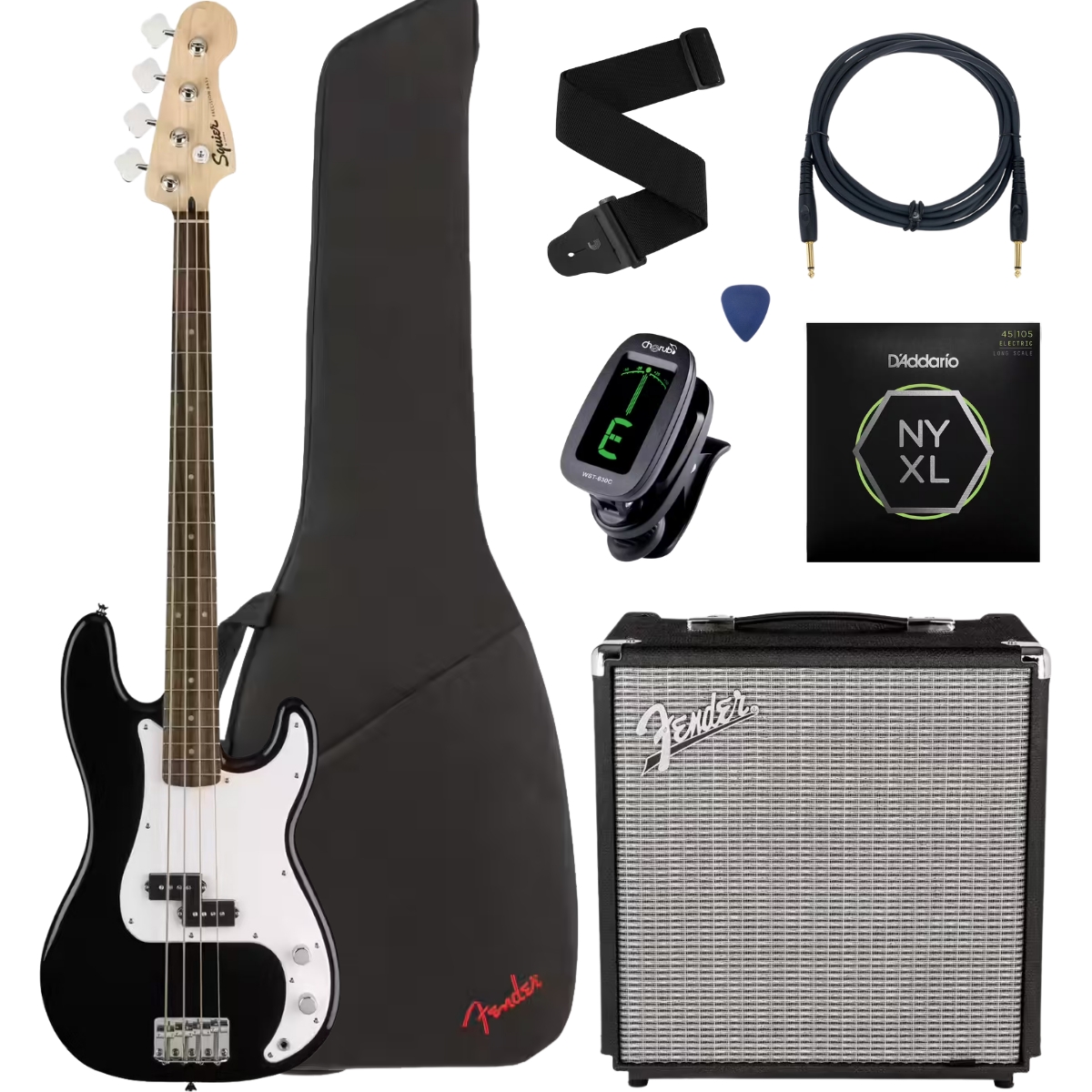 Pack découverte - Basse électrique Squier by Fender Sonic Precision Bass Black